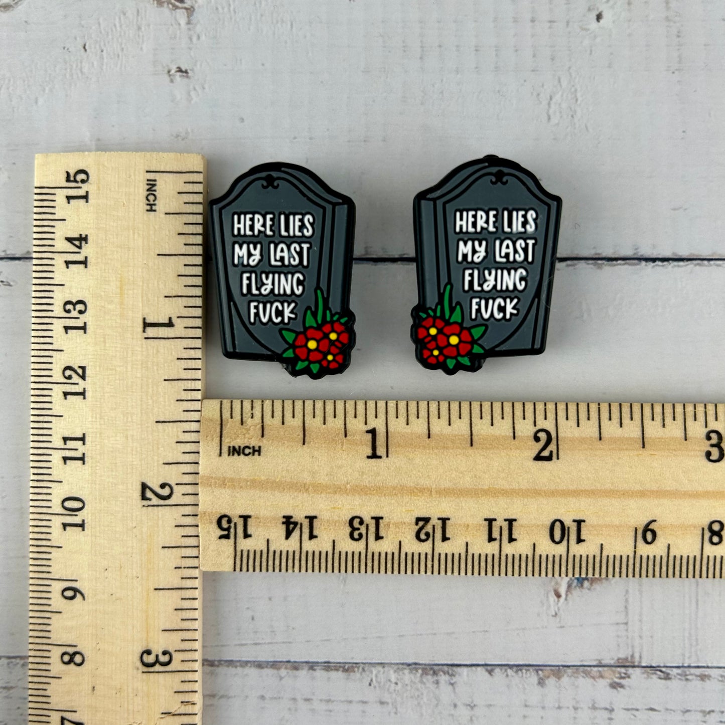 Rude Knitting Needle Stitch Savers Stoppers End Caps, Here Lies My Last Flying F*#k, Knitting Notions Accessories, Gifts for knittersories, Gifts for knitters