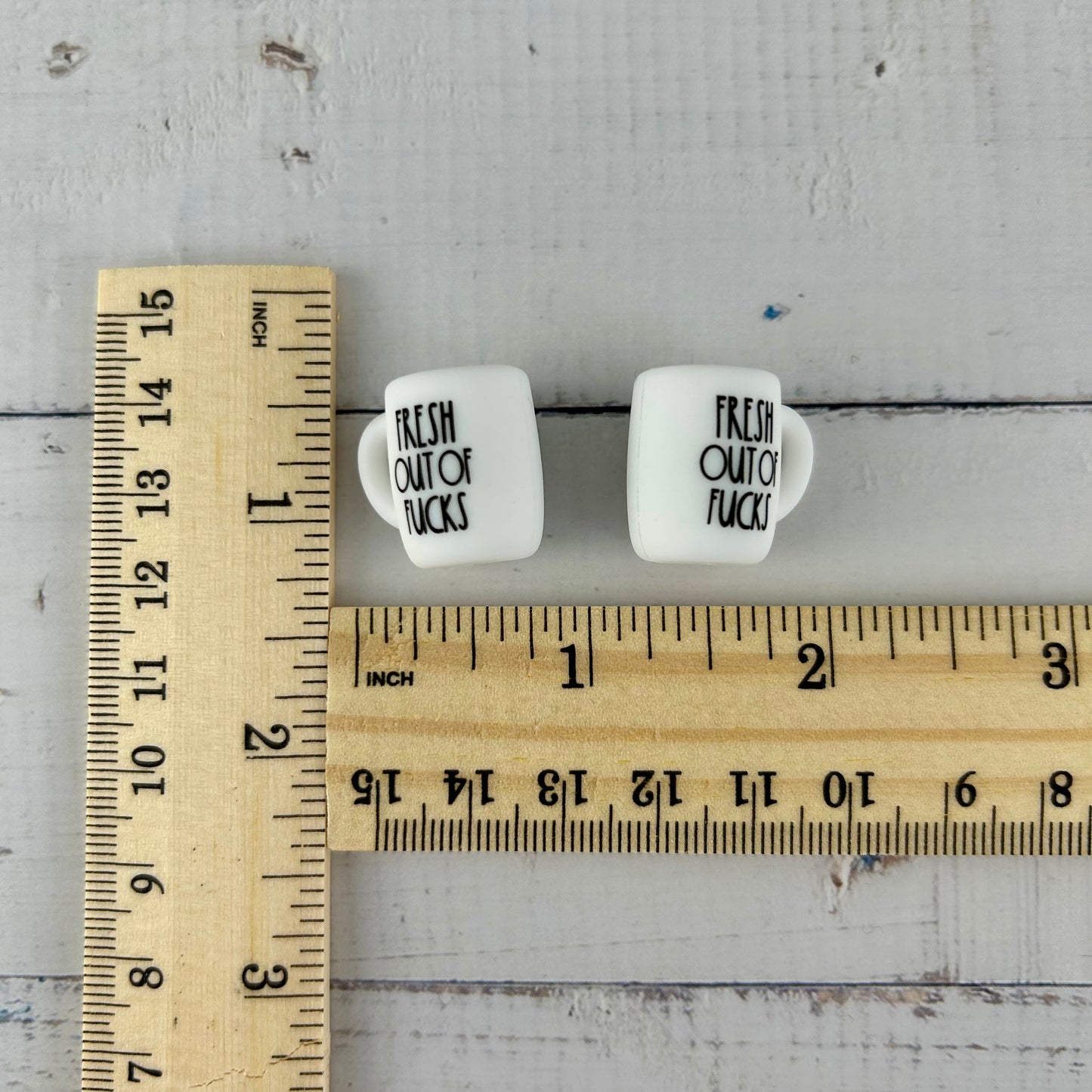 Mug Shaped Knitting Needle Stitch Stoppers Fresh Out Of F#cks Needle End Caps, Accessories, Gifts for knitters,