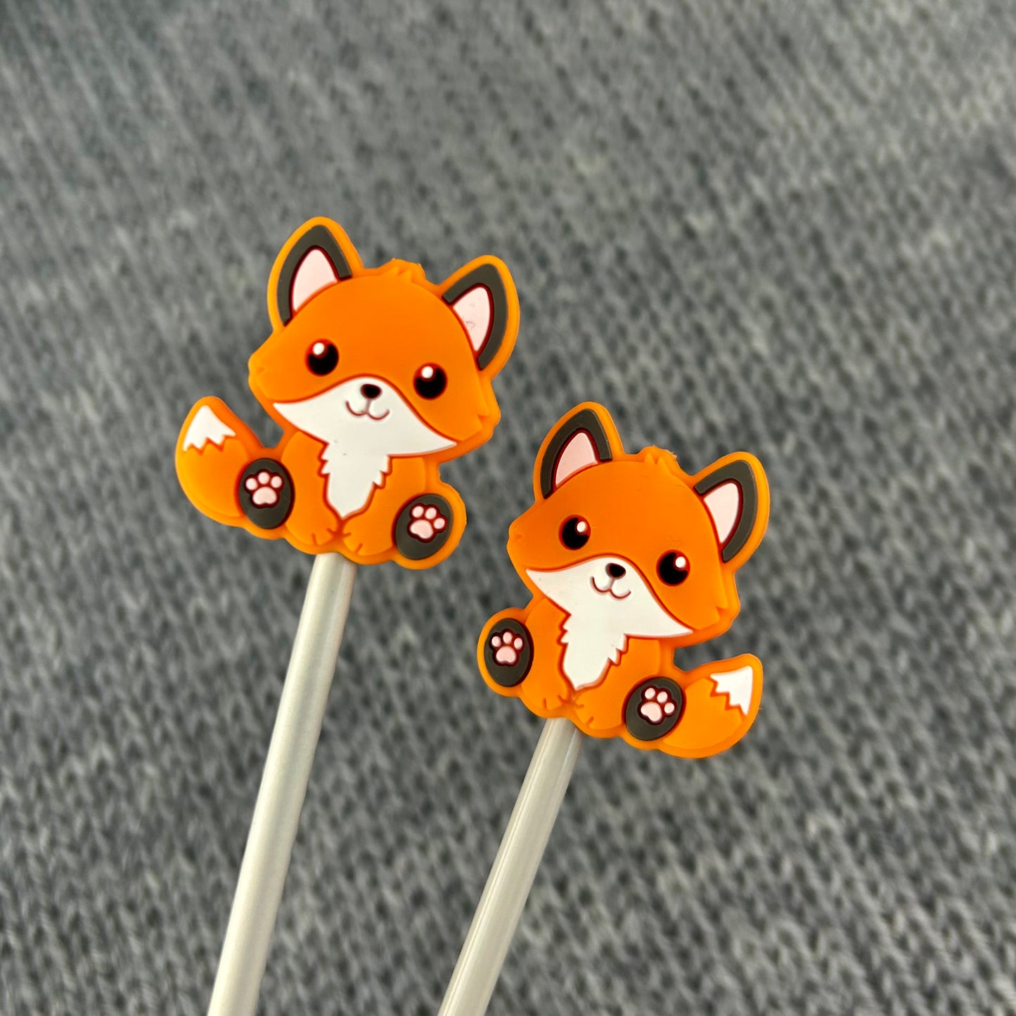 Fox Knitting Needle Stitch Savers Stoppers or Huggers. End Caps Knitting Accessories, Gifts for knitters