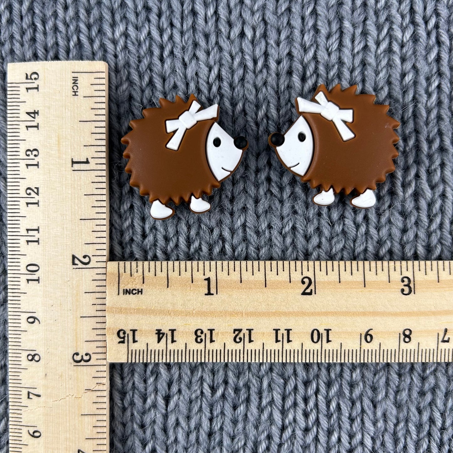 Hedgehog Knitting Needle Stitch Savers or Stoppers, Point Protectors Brown Hedgehog, Knitting Accessories, Gifts for knitters, Notions