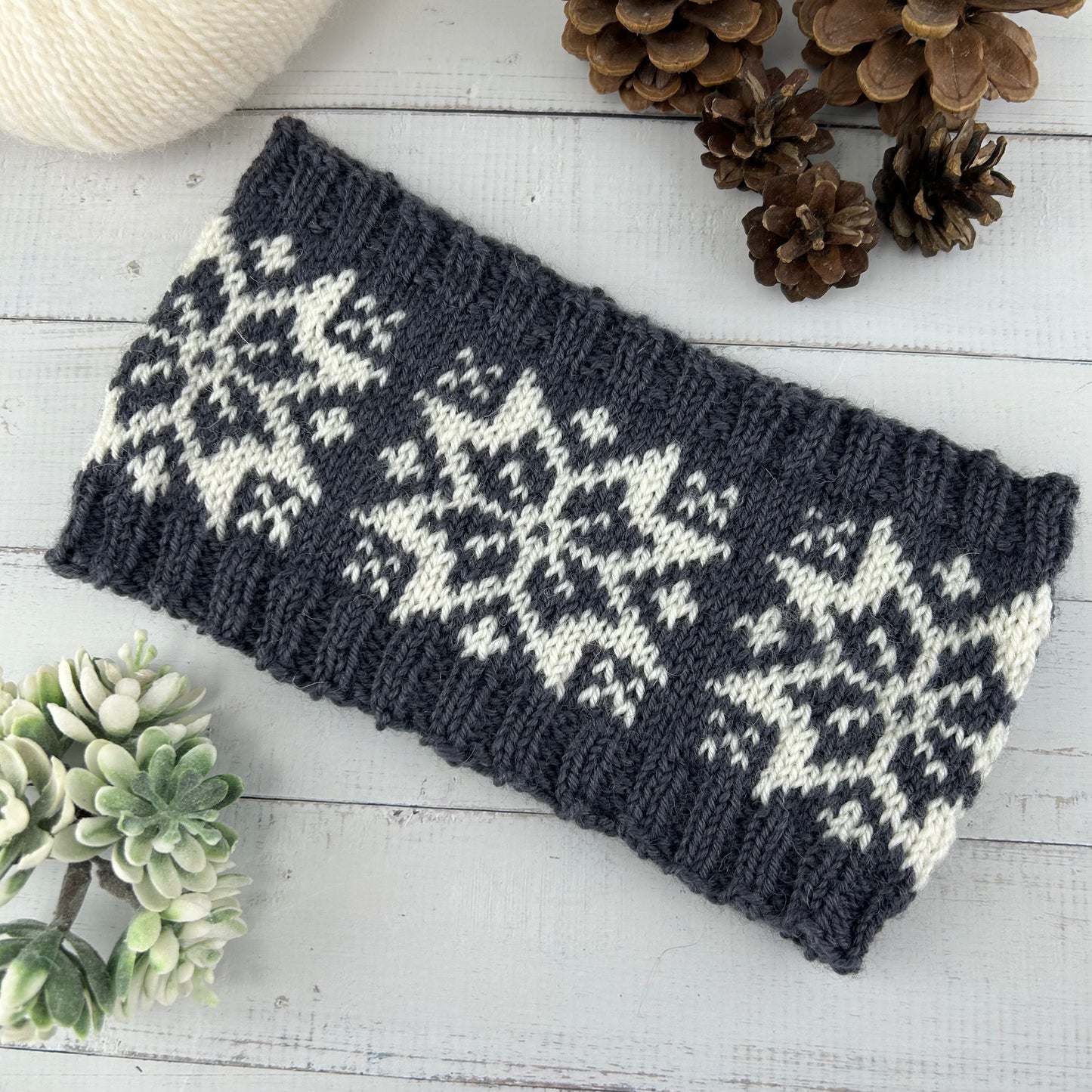 Star Snowflake Earwarmer or Headband Knitting Pattern Only Nattstjerne Norwegian Rose Scandinavian Knitted Scarf Ishagen