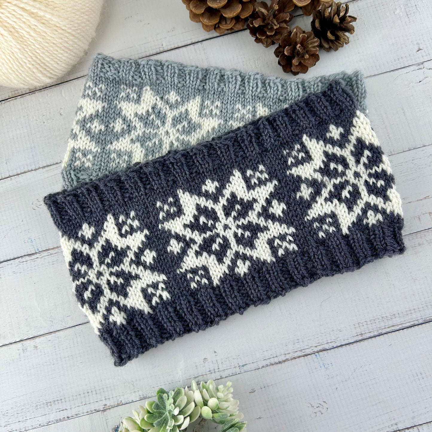 Star Snowflake Earwarmer or Headband Knitting Pattern Only Nattstjerne Norwegian Rose Scandinavian Knitted Scarf Ishagen