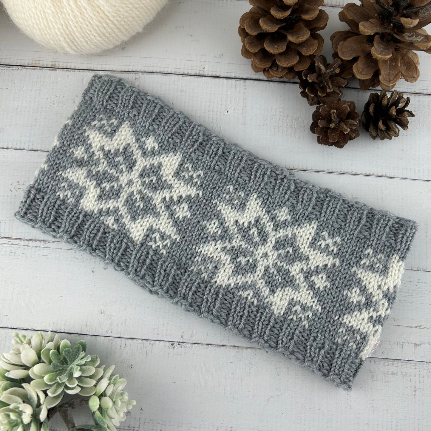 Star Snowflake Earwarmer or Headband Knitting Pattern Only Nattstjerne Norwegian Rose Scandinavian Knitted Scarf Ishagen