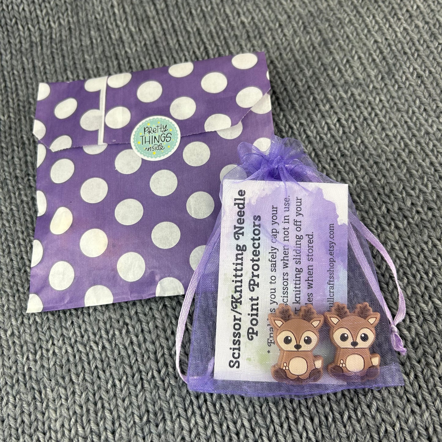Reindeer Knitting Needle Stitch Stoppers or Savers. Christmas Festive Knitting Accessories, Gifts for knitters, Knitting Notions