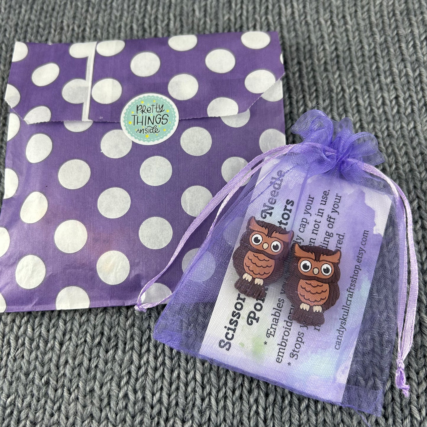 Owl Knitting Needle Stitch Savers Stoppers or End Caps Knitting Accessories, Gifts for knitters