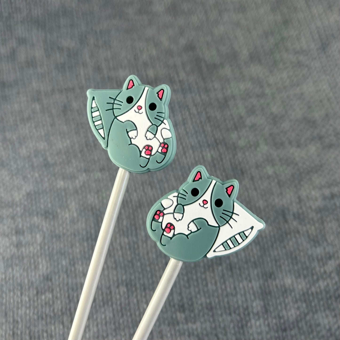Cat Knitting Needle Stitch Stoppers or Savers. Knitting Accessories, Gifts for knitters, Knitting Notions