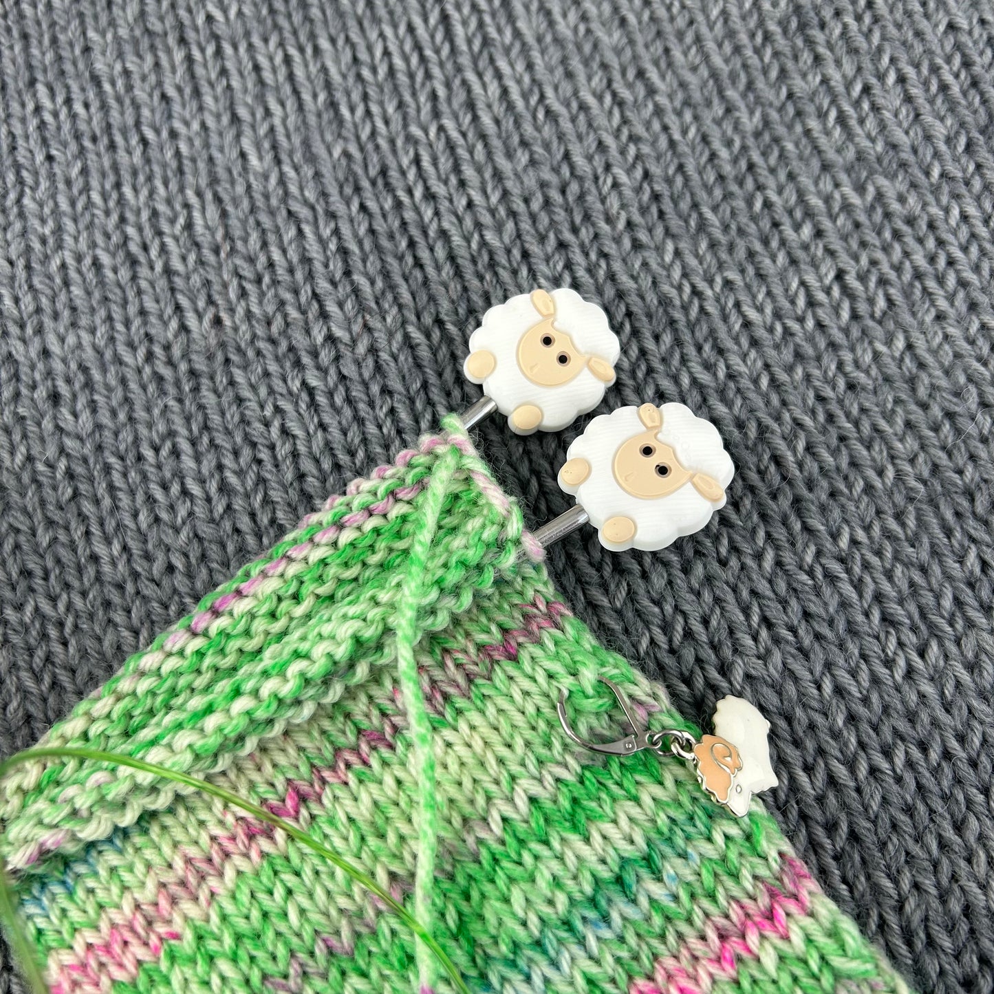 Knitting Needle Stitch Savers Stoppers or End Caps White Sheep Knitting Notions Accessories, Gifts for knitters