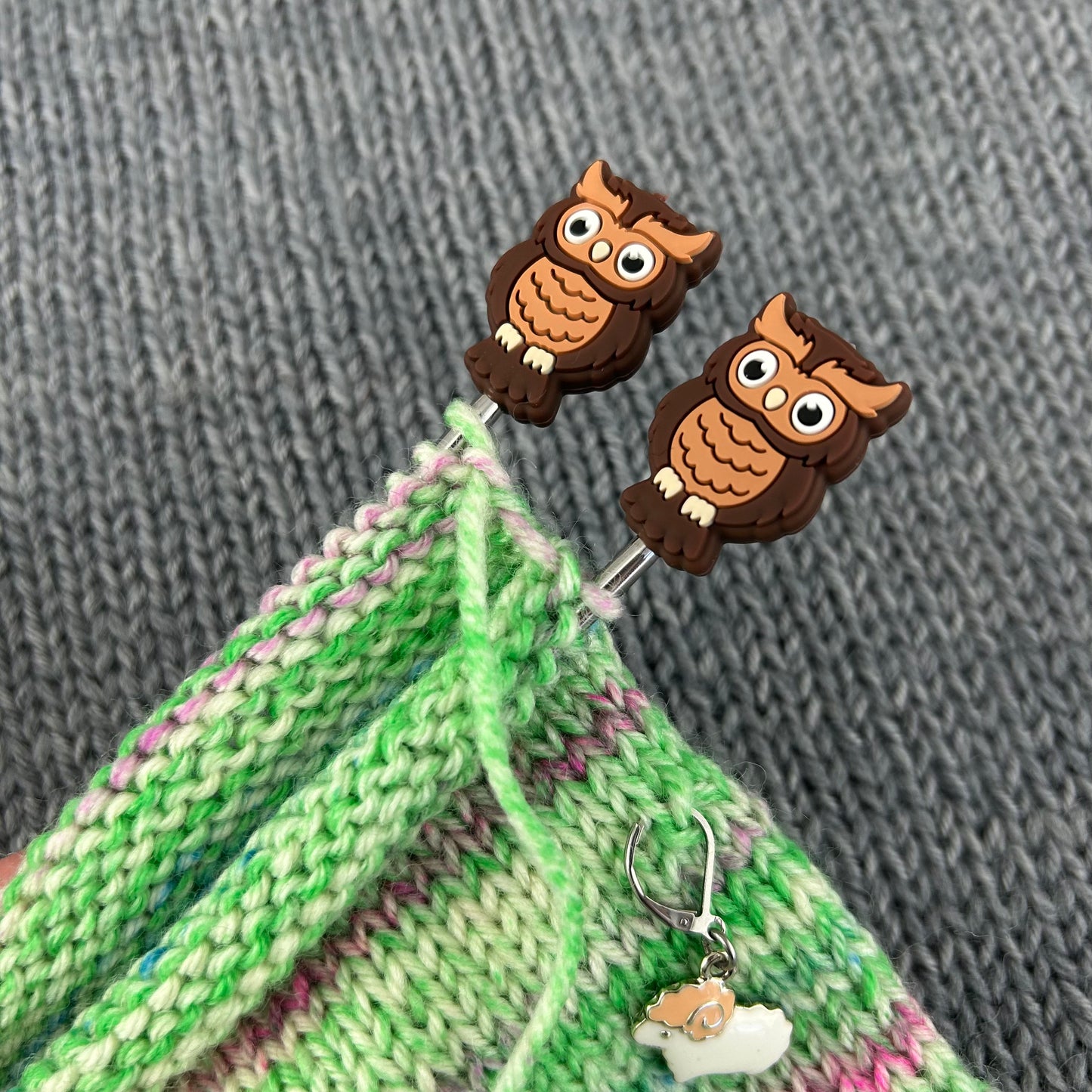 Owl Knitting Needle Stitch Savers Stoppers or End Caps Knitting Accessories, Gifts for knitters