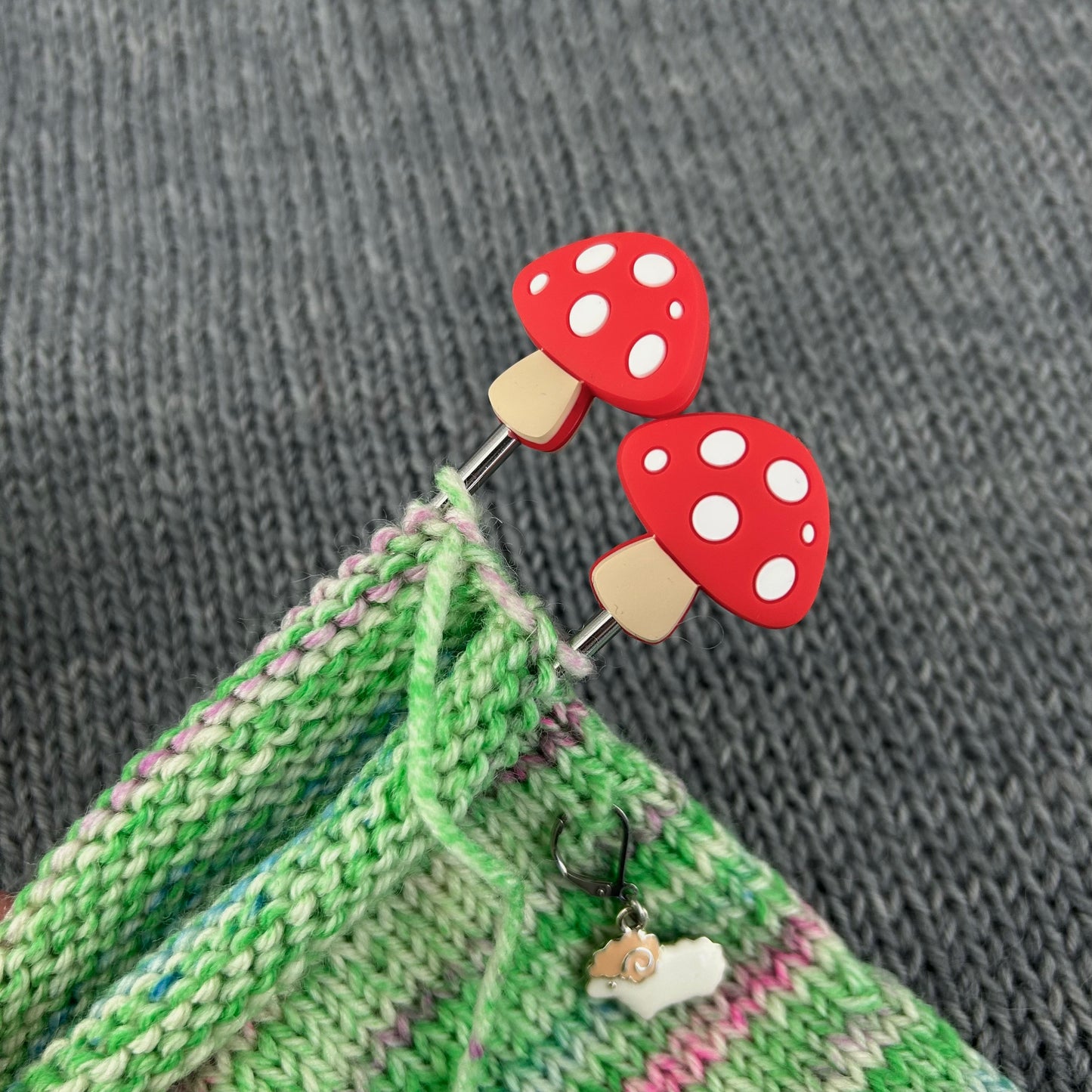 Knitting Needle Point Protectors Stoppers Mushroom Toadstool Fungi Knitting Accessories, Gifts for knitters