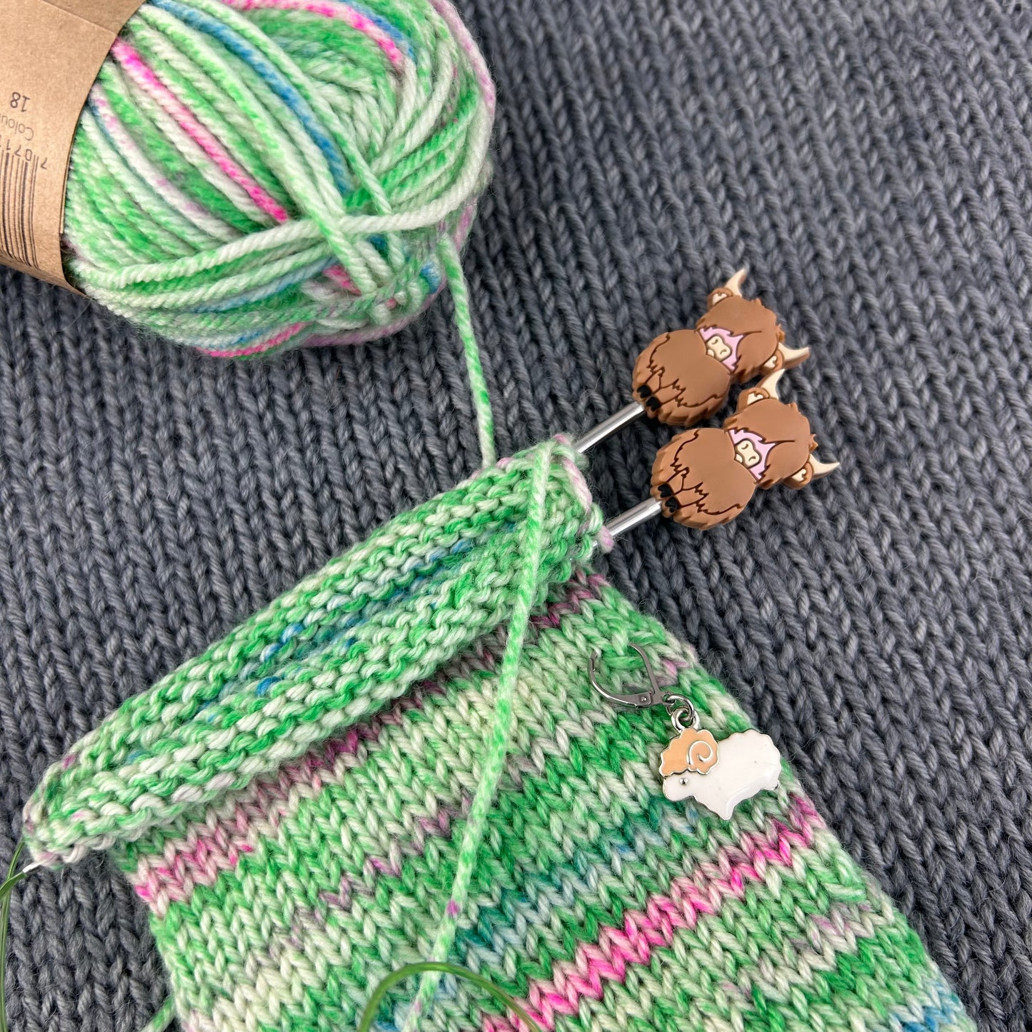 Knitting Needle Stitch Savers Stoppers or End Caps Highland Cow Knitting Accessories, Gifts for knitters