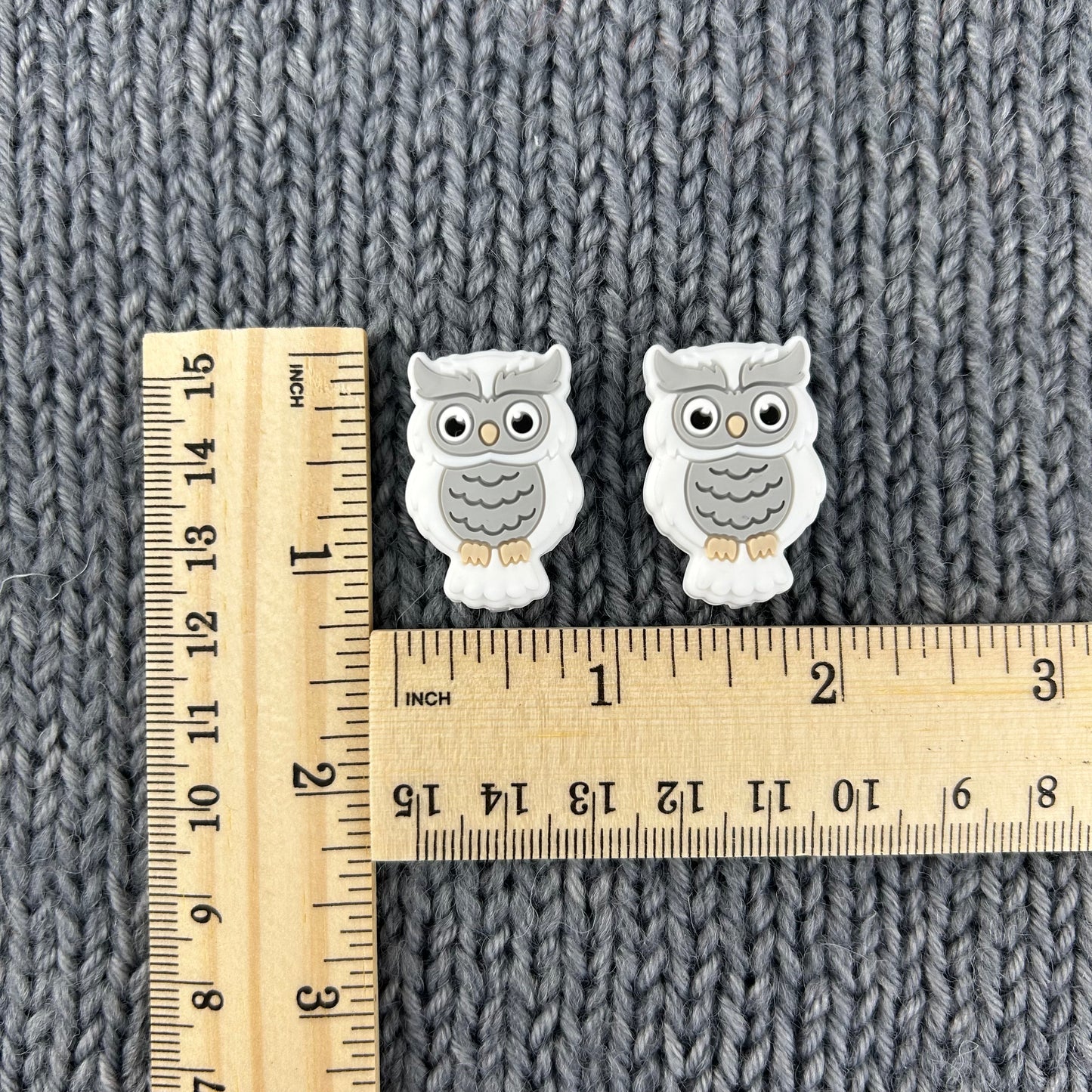 Owl Knitting Needle Stitch Savers Stoppers or End Caps Knitting Accessories, Gifts for knitters, White Owls.