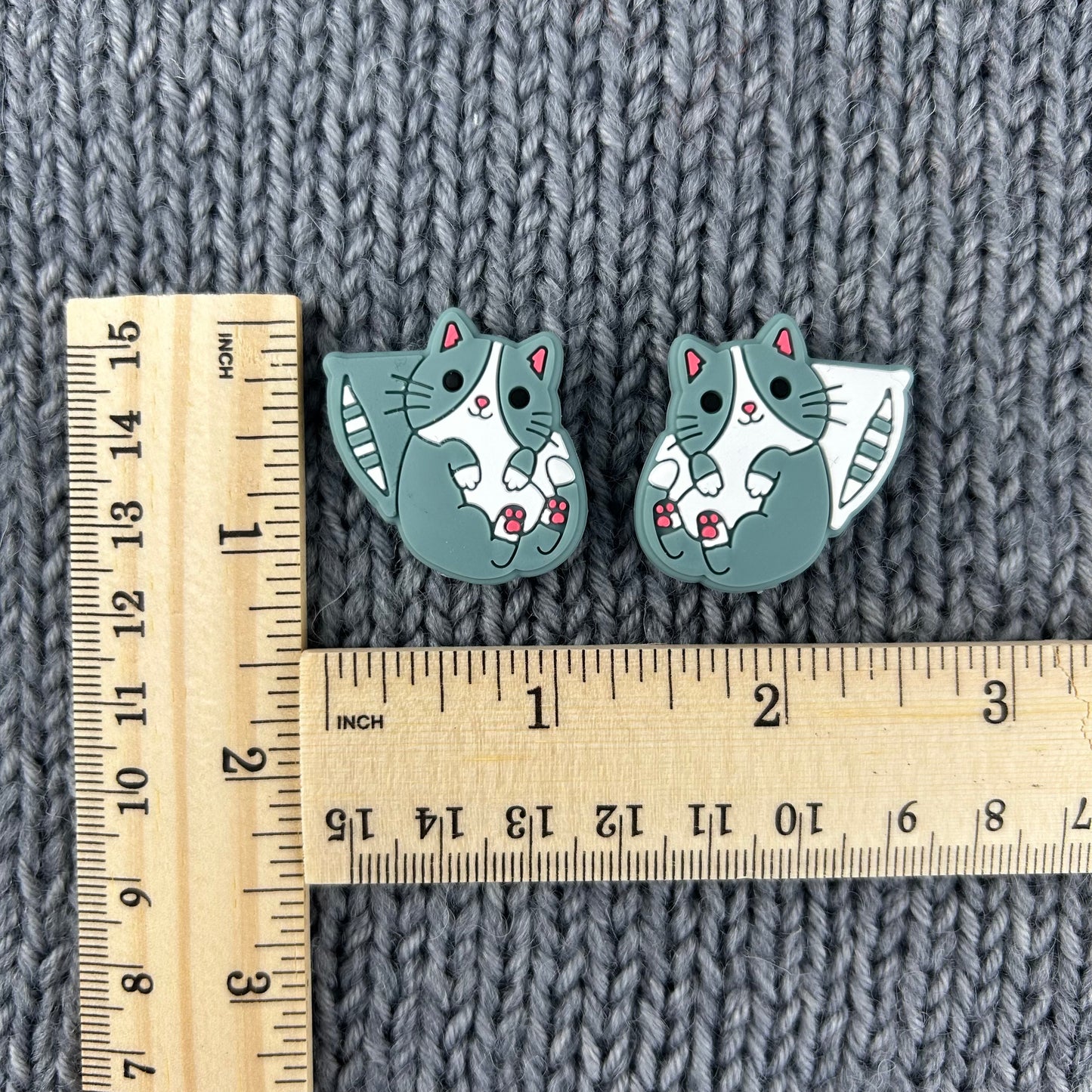 Cat Knitting Needle Stitch Stoppers or Savers. Knitting Accessories, Gifts for knitters, Knitting Notions