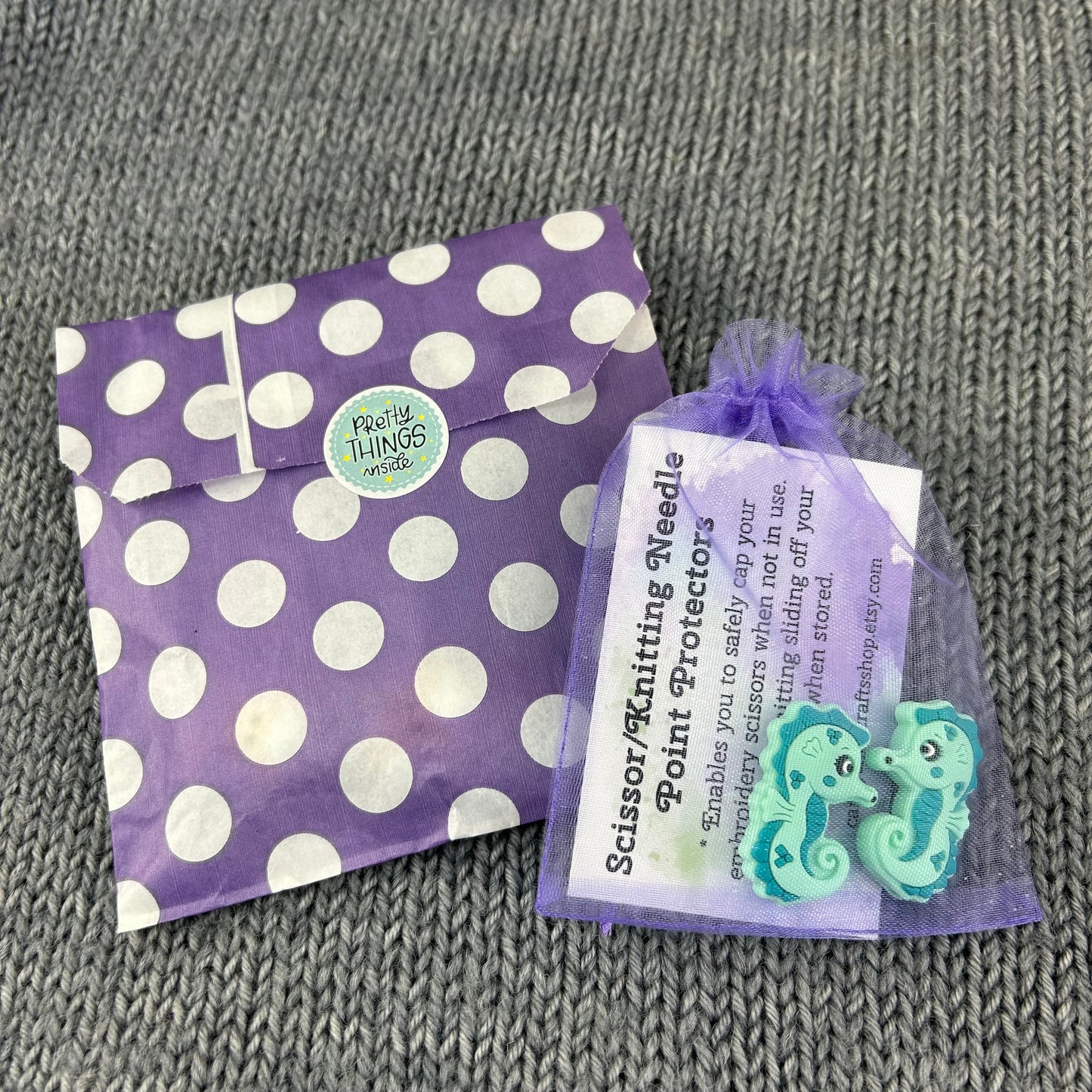 Knitting Needle Point Protectors Stoppers Seahorse Knitting Accessories, Gifts for knitters