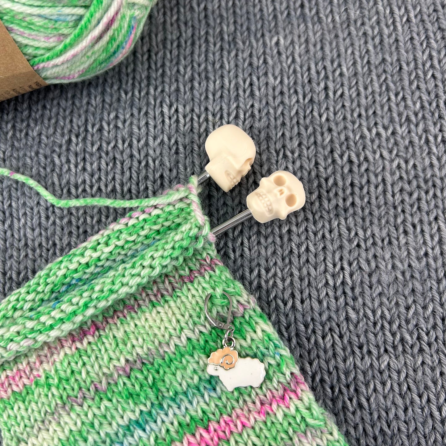 Knitting Needle Point Protectors Stoppers Skull Knitting Accessories, Gifts for knitters