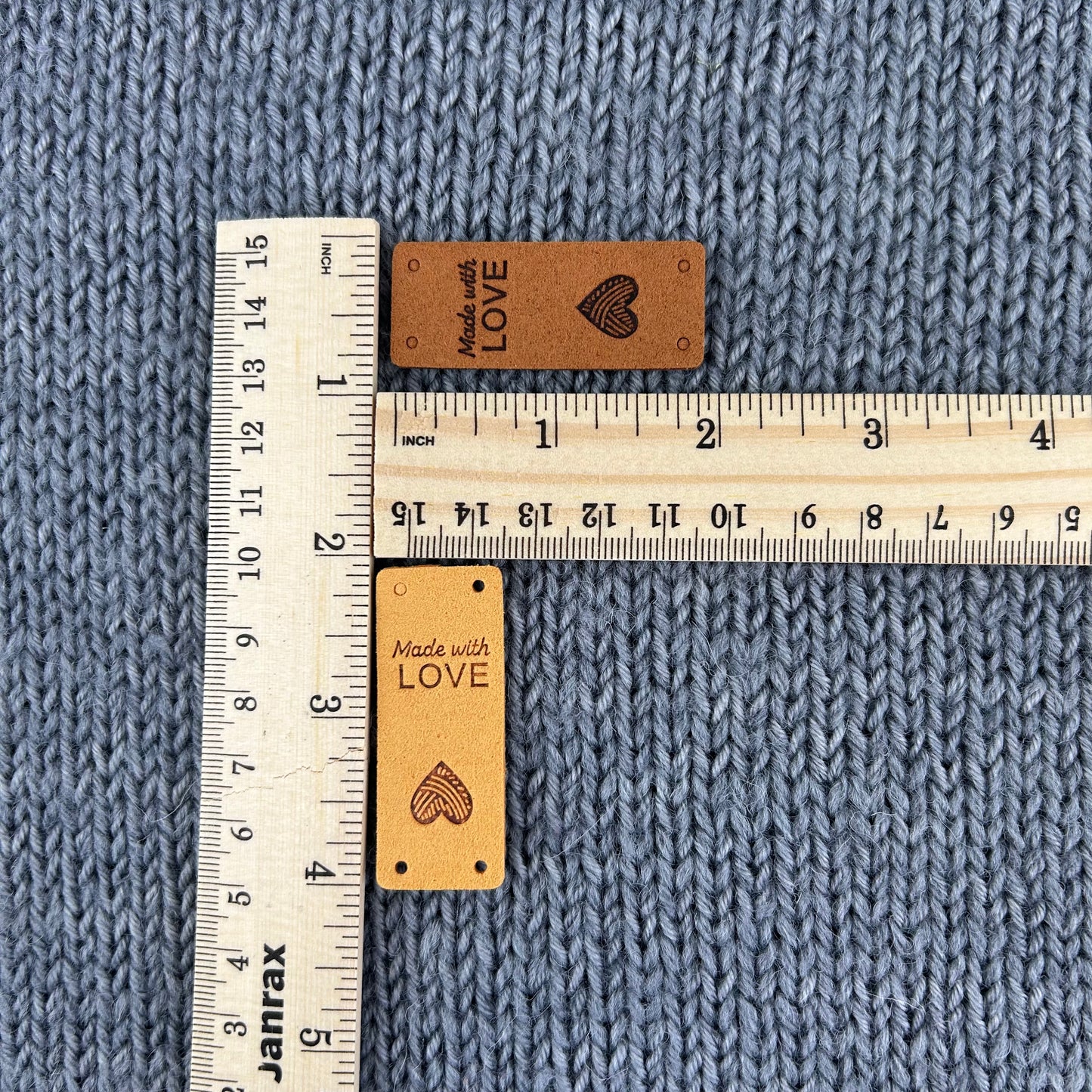 10 PU Pleather Faux Suede Heart Labels “Hand Made” Clothing Sew On Tags Handmade Labels for knitted Garments, sewing, crochet, Craft labels.
