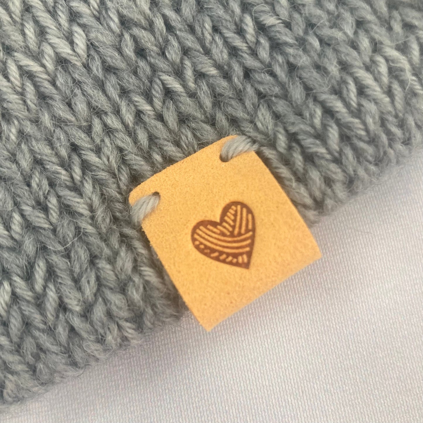 10 PU Pleather Faux Suede Heart Labels “Hand Made” Clothing Sew On Tags Handmade Labels for knitted Garments, sewing, crochet, Craft labels.