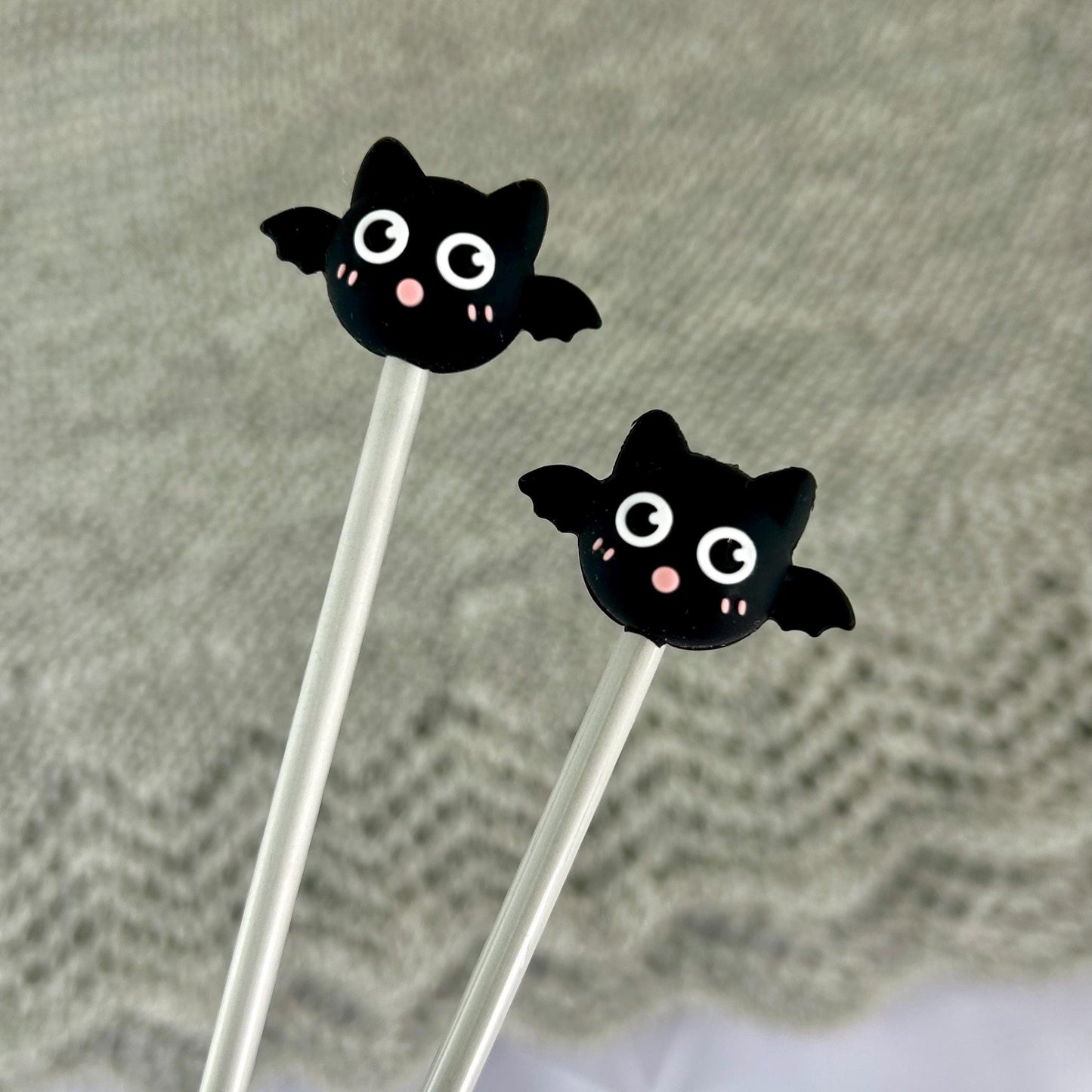 Bat Knitting Needle Stich Savers, Stoppers, Huggers, End Caps, Point Protectors Stoppers. Knitting Accessories & Notions, Gifts for knitters