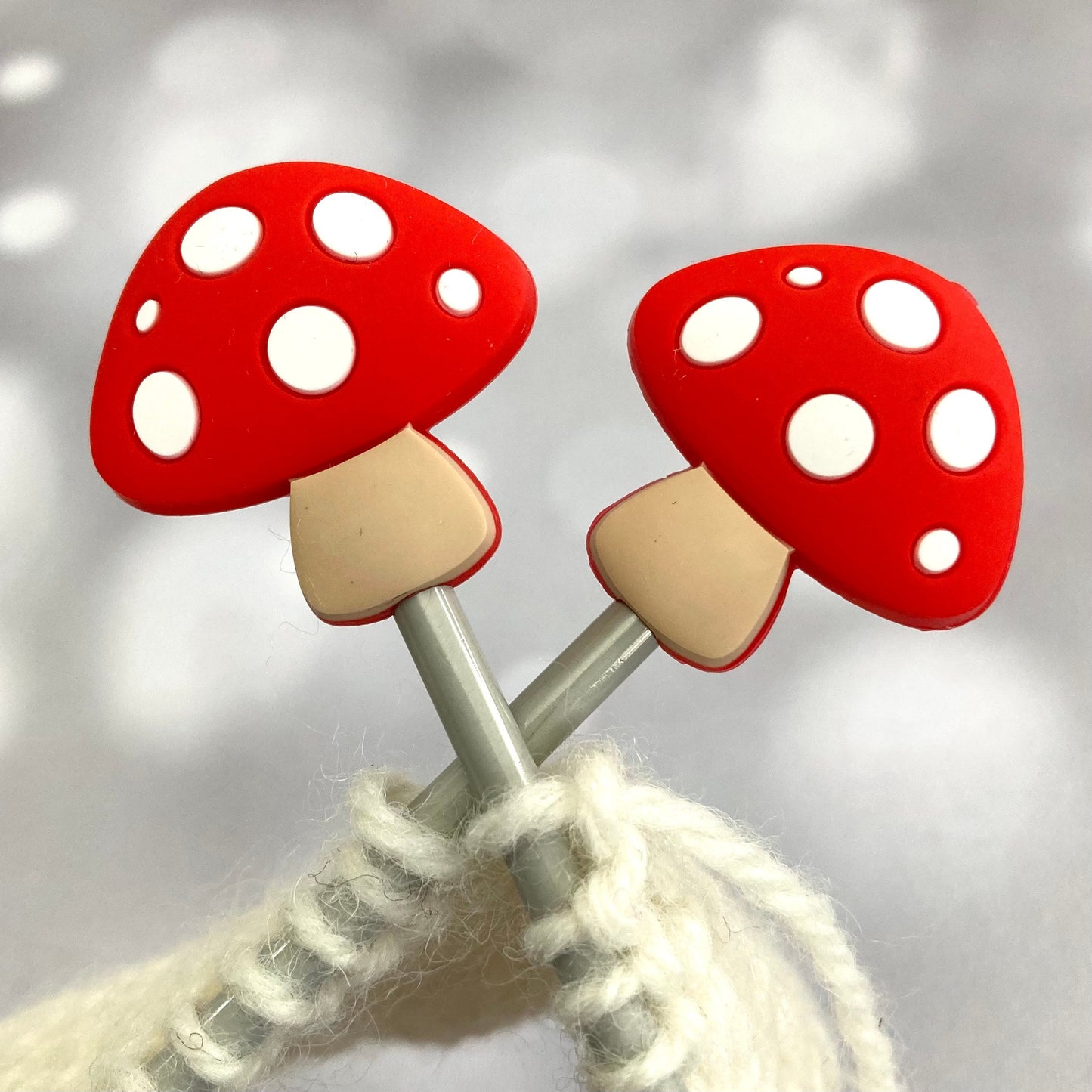 Knitting Needle Point Protectors Stoppers Mushroom Toadstool Fungi Knitting Accessories, Gifts for knitters
