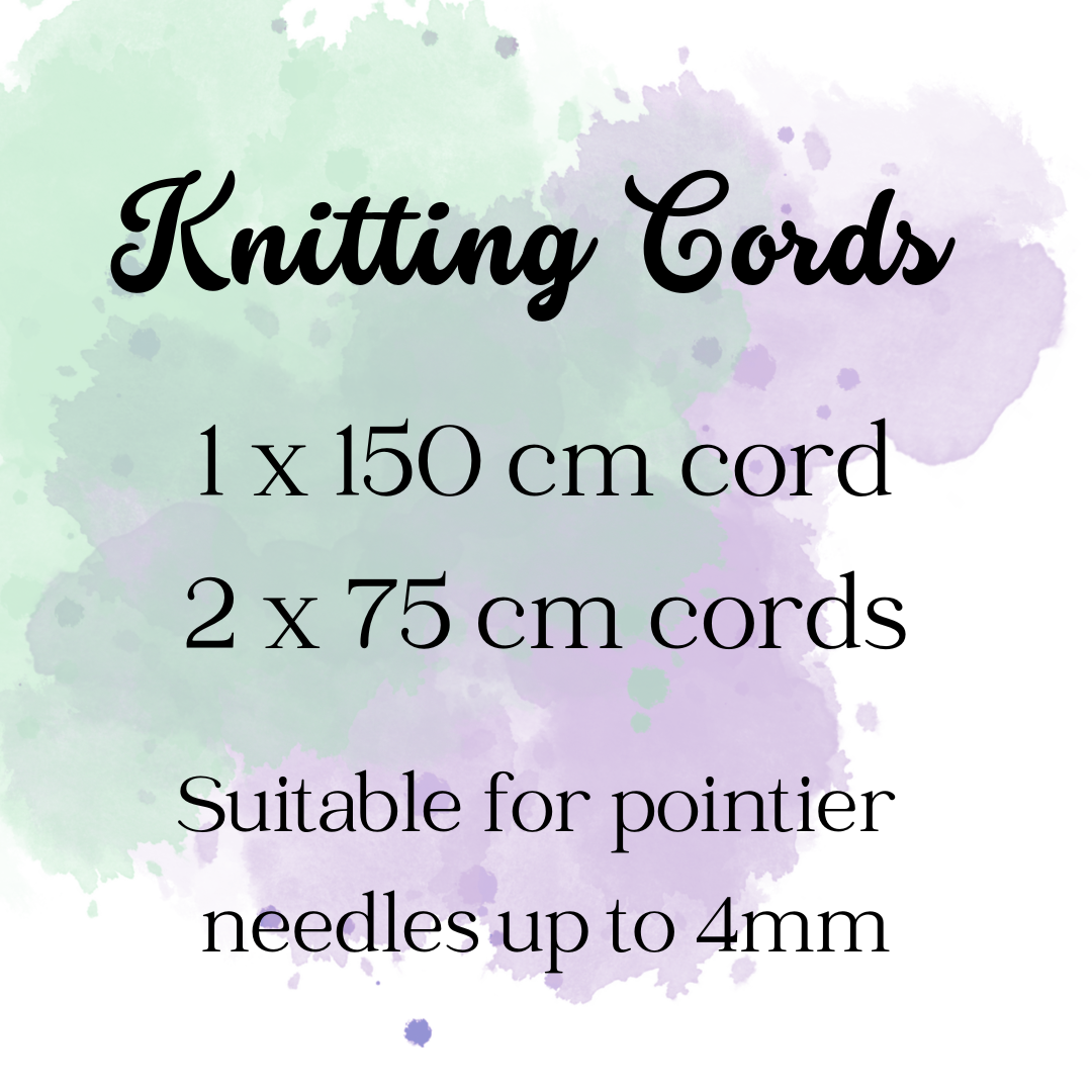 3 Knitting Stitch Holder Cords or Cables in an Organza Bag, Stitch Keeper Hollow Tubing, Accessories, Notions, Supplies