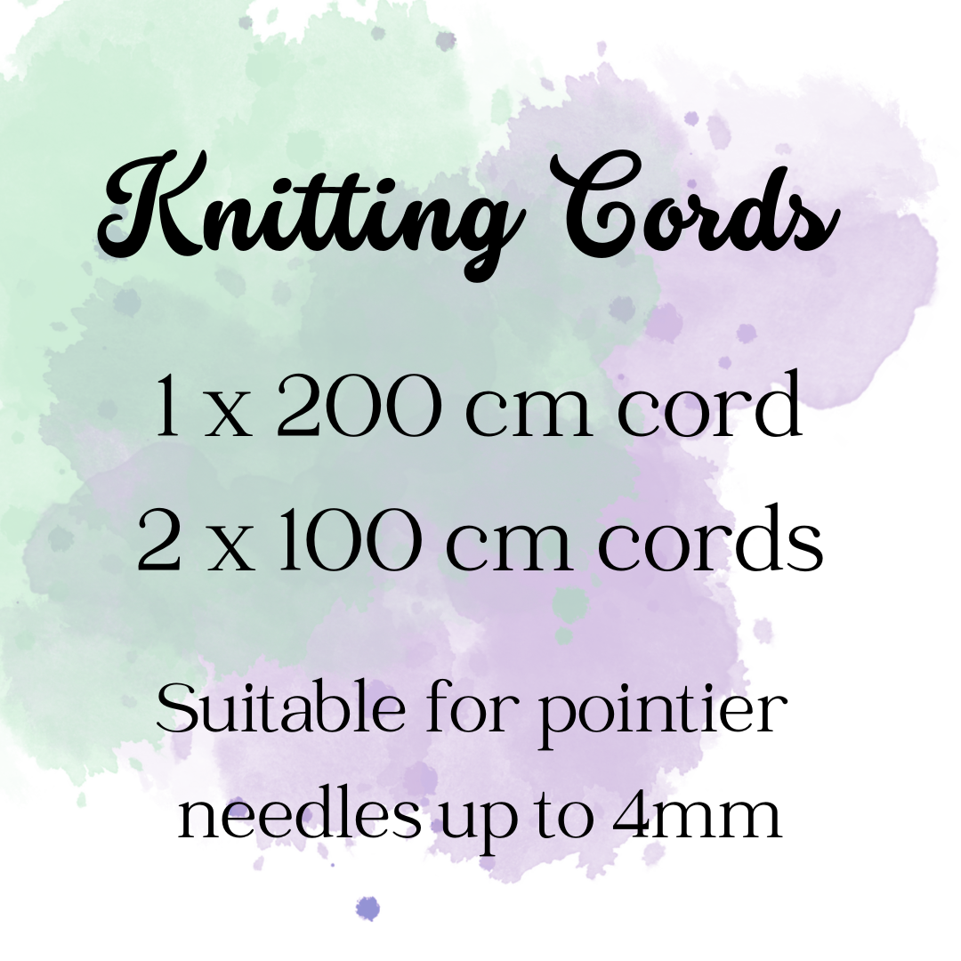 3 Knitting Stitch Holder Cords 200cm and 100cm Cables in an Organza Bag. Stitch Keepers Plus Size Inclusive, Accessories, Notions, Supplies