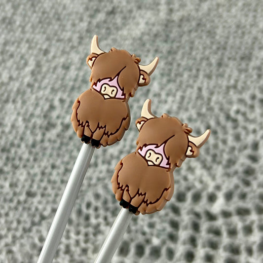Knitting Needle Stitch Savers Stoppers or End Caps Highland Cow Knitting Accessories, Gifts for knitters
