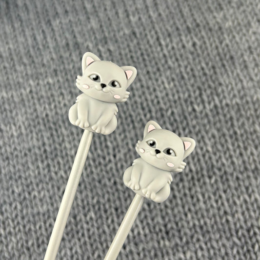 Knitting Needle Stoppers Cat Stich Savers, Point Protectors , Knitting Accessories and Notions, Gifts for knitters.