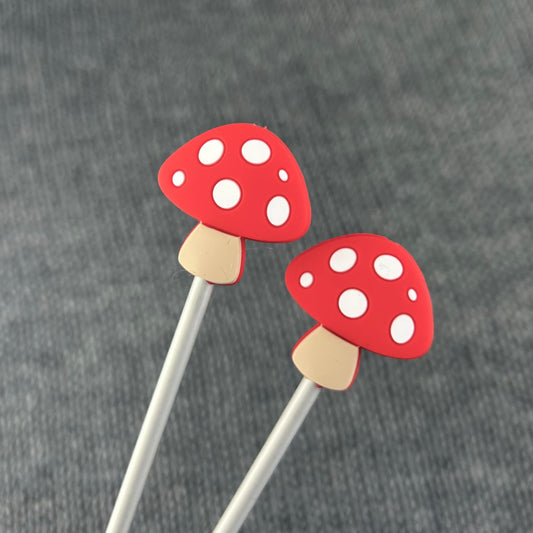 Knitting Needle Point Protectors Stoppers Mushroom Toadstool Fungi Knitting Accessories, Gifts for knitters