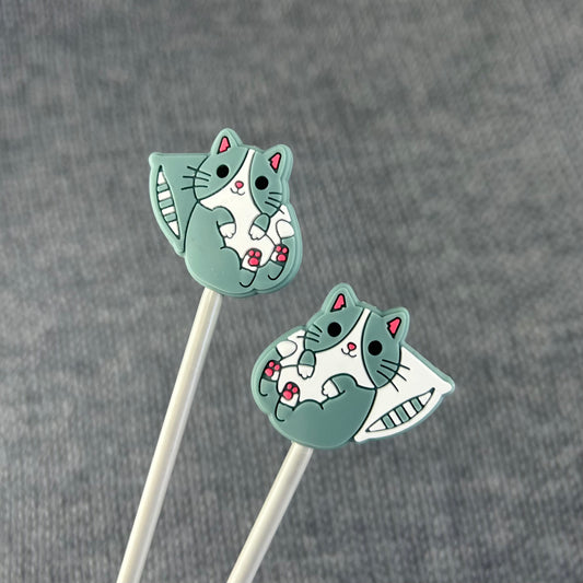 Cat Knitting Needle Stitch Stoppers or Savers.  Knitting Accessories, Gifts for knitters, Knitting Notions