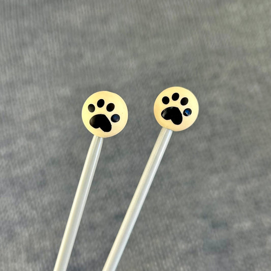 Paw Print Knitting Needle Stitch Savers Protectors Stoppers End Caps, Cat or Dog Knitting Accessories, Gifts for knitters