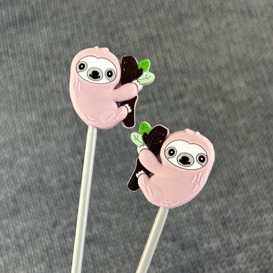 Pink Sloth Knitting Needle Protectors Stitch Savers Stoppers End Caps Knitting Accessories, Gifts for knitters