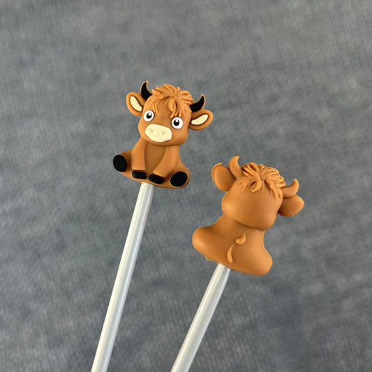 Knitting Needle Stoppers Highland Cow Stich Savers, Point Protectors , Knitting Accessories and Notions, Gifts for knitters, Aberdeen Angus