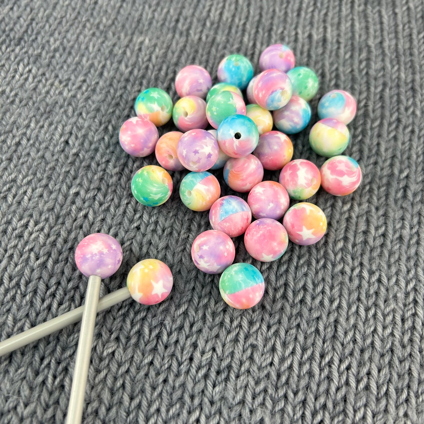 Rainbow Star Knitting Needle Stitch Savers Protectors Stoppers End Caps Knitting Accessories, Gifts for knitters