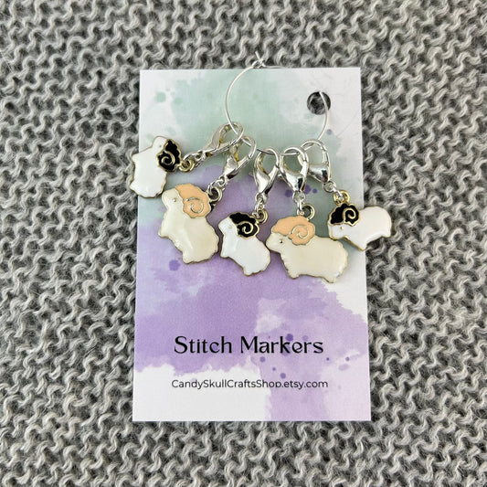 Knitting Stitch Markers, Progress Keepers, Crochet, Sheep Lamb Stitch Markers, Knitting Accessories, Gifts For Knitters