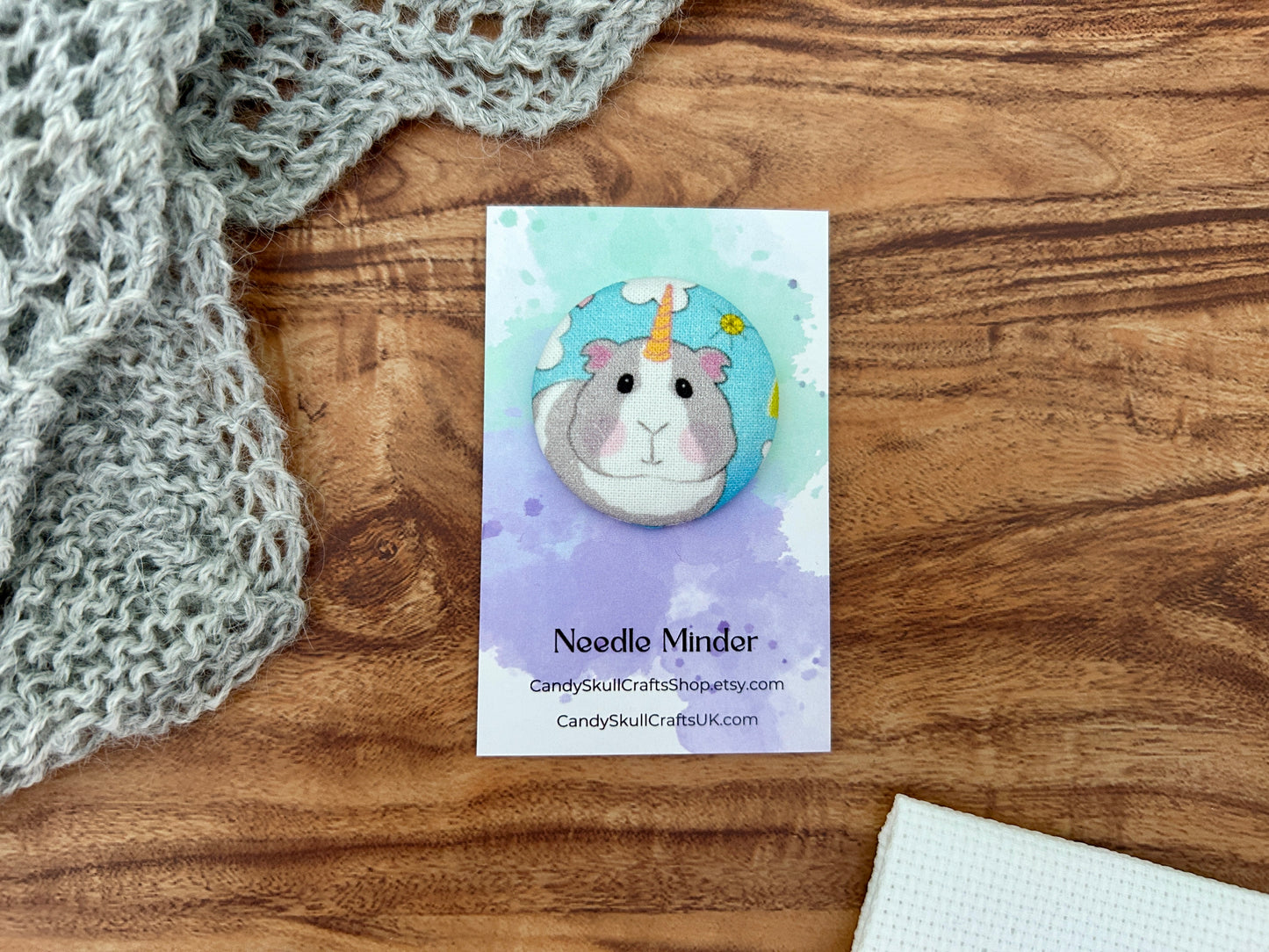 Unicorn Guinea Pig Magnetic Needle Minder, Needle Nanny, Fabric Pin Cushion