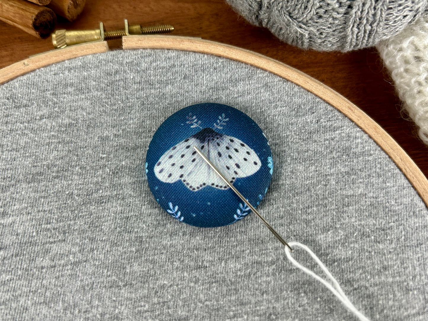 Moth Magnetic Needle Minder, Needle Nanny, Fabric Pin Cushion
