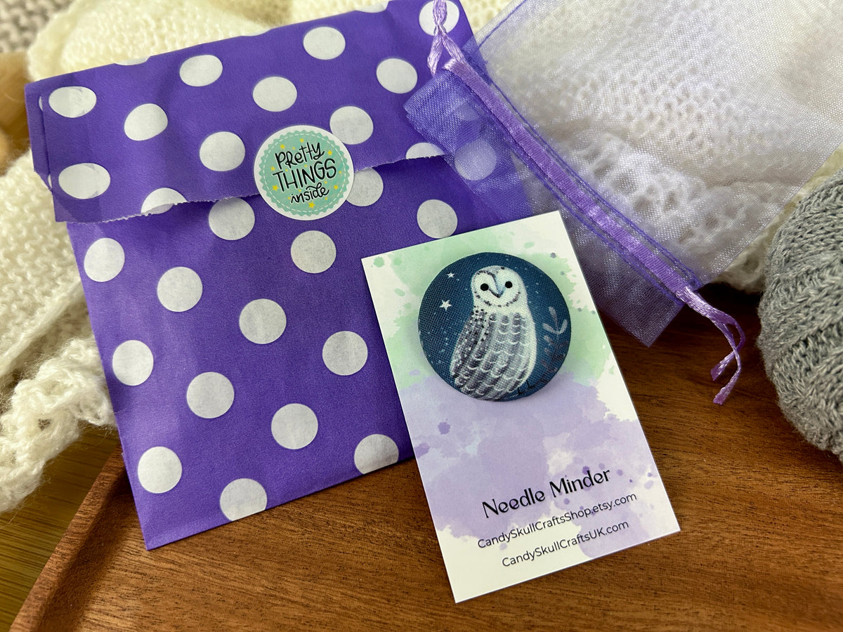 Owl Magnetic Needle Minder, Needle Nanny, Fabric Pin Cushion