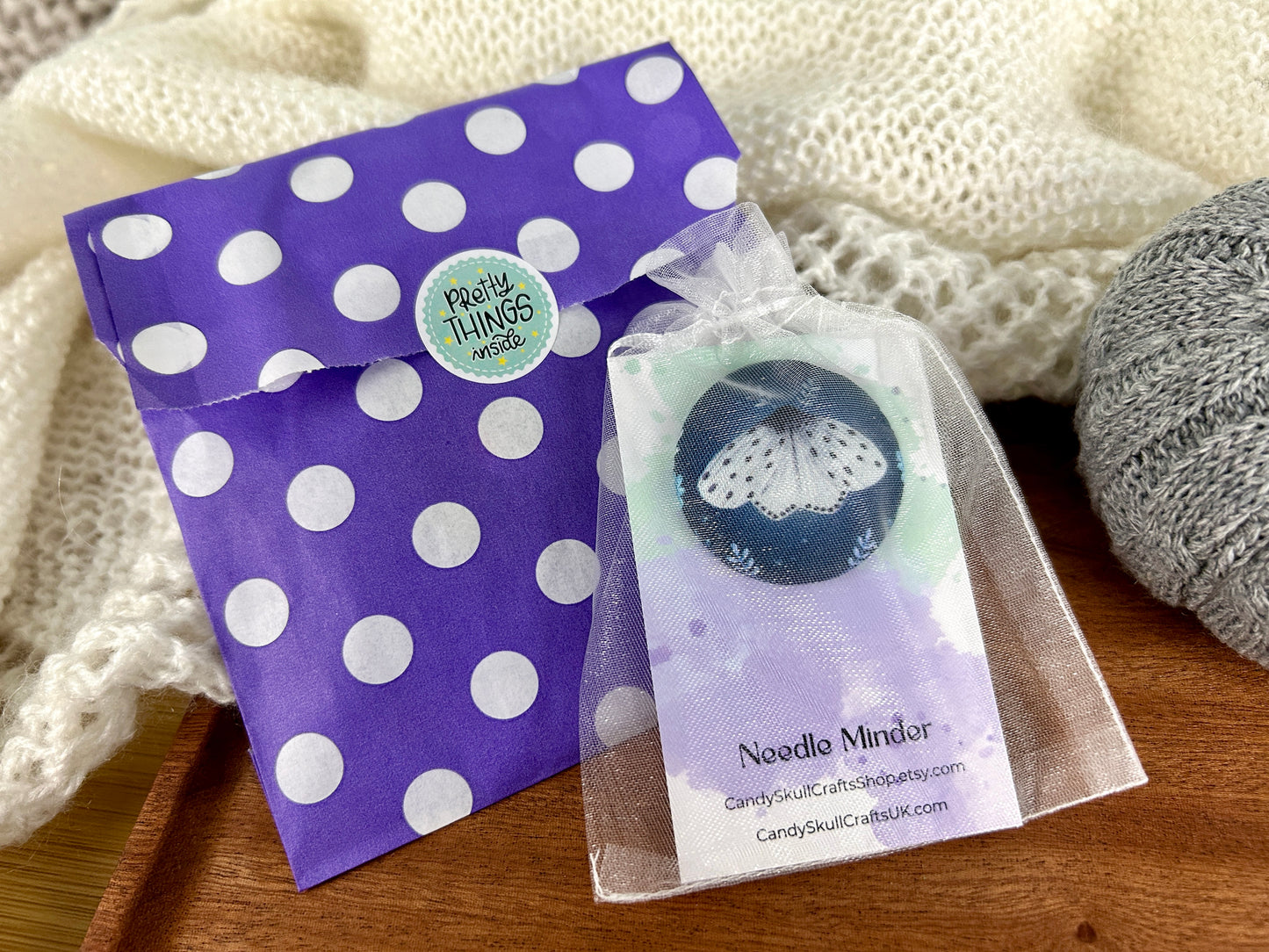 Moth Magnetic Needle Minder, Needle Nanny, Fabric Pin Cushion