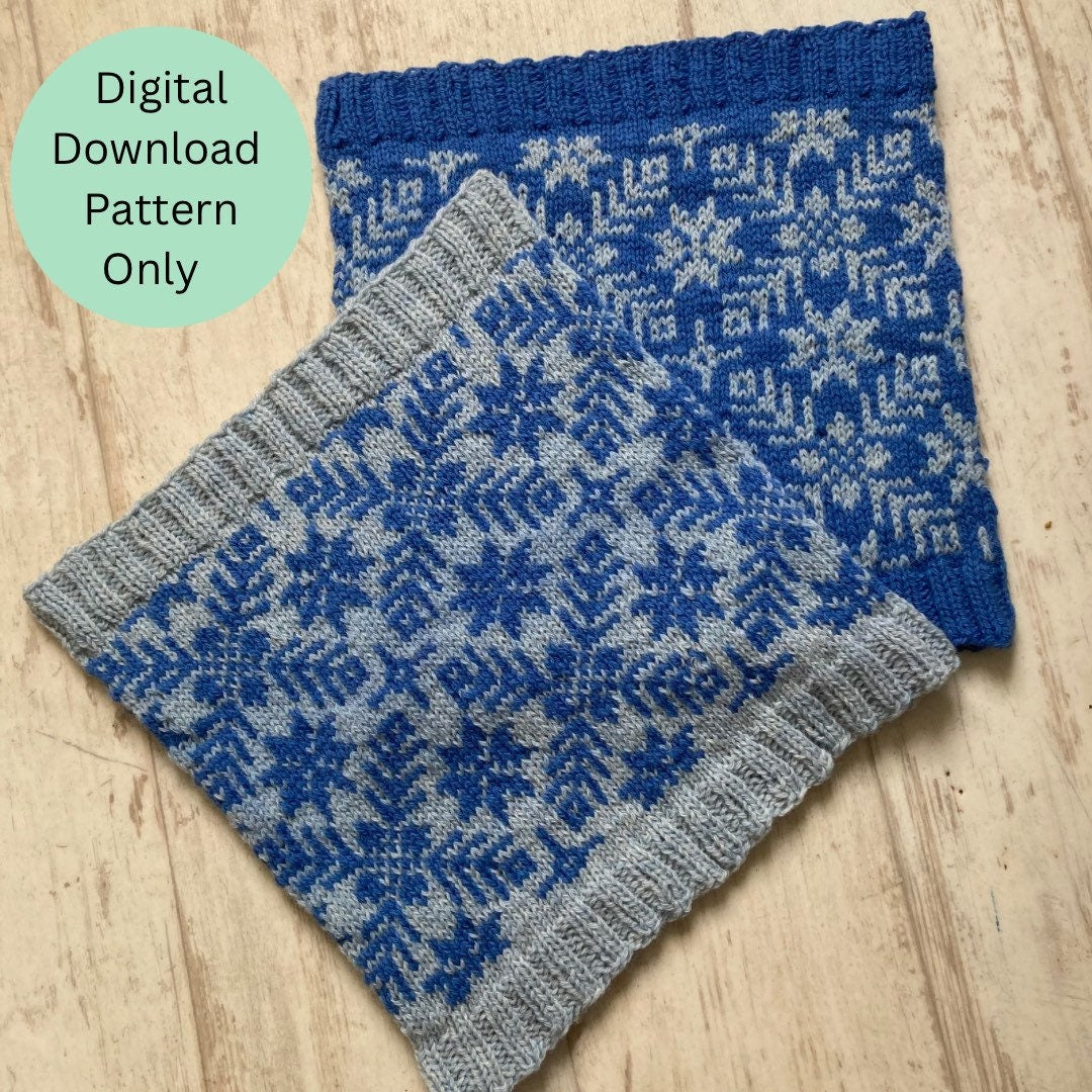 Selbu Cowl Knitting Pattern Only Norwegian Scandinavian Knitted Scarf Ishagen